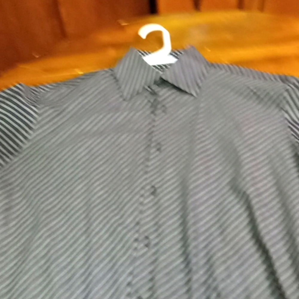 Bachrach casual shirt blk wht long sleeve